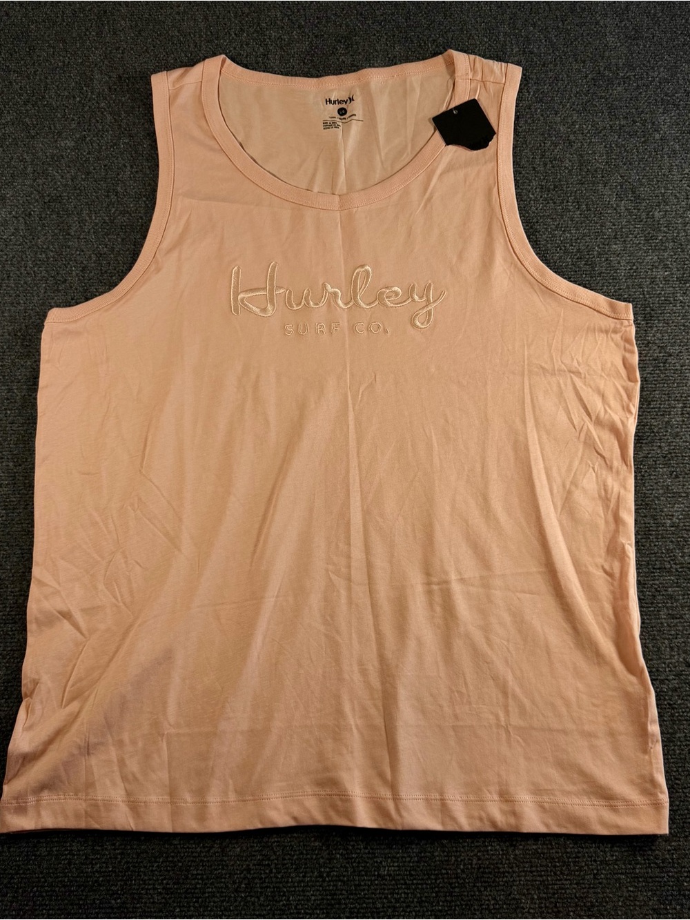 Hurley Men's Signature Embroidered Graphic Tank Top Candy Pink Large NWT